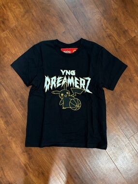 Overtime Pokemon Boys Black Graphic Kids T-Shirt Size S